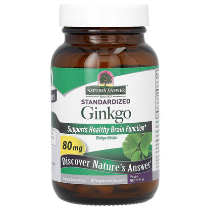 Nature's Answer, Standardized Ginkgo, 80 mg , 60 Vegetarian Capsules