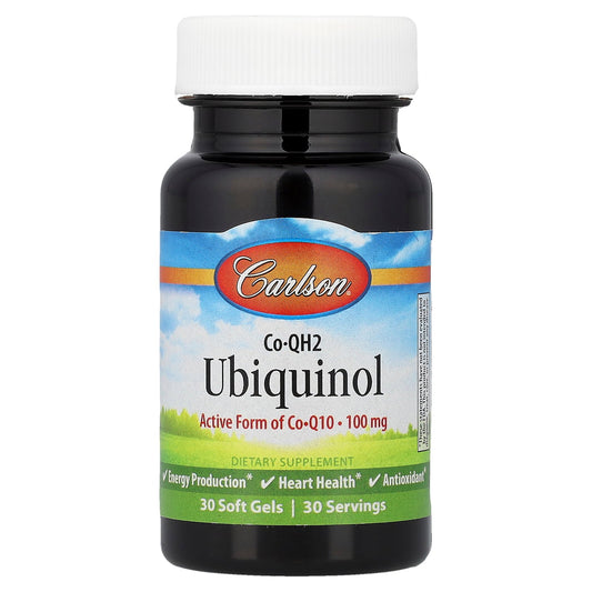Carlson, CoQH2 Ubiquinol, 100 mg, 30 Soft Gels