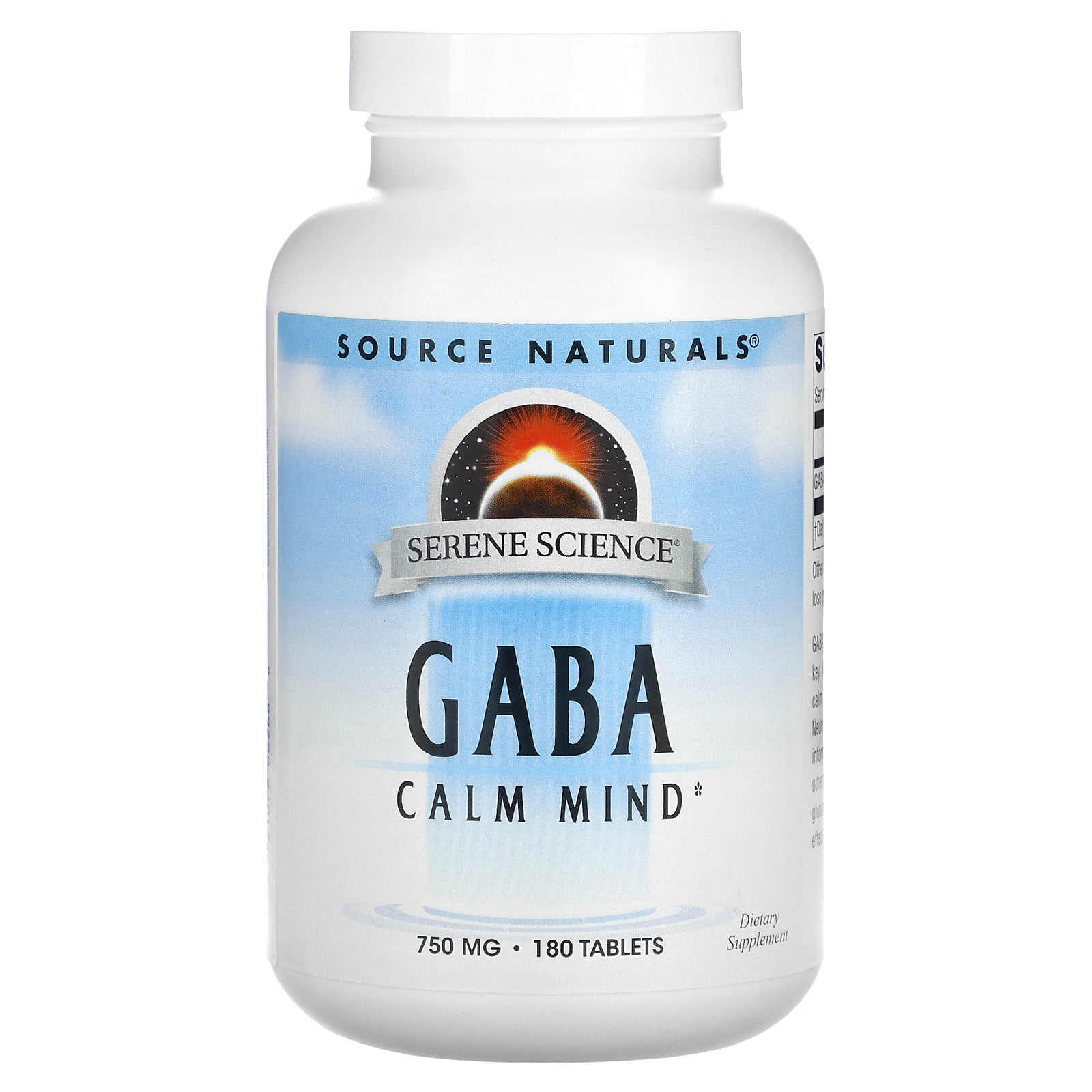 Source Naturals, Serene Science®, GABA, 750 mg, 180 Tablets