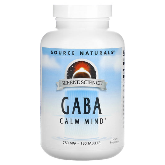 Source Naturals, Serene Science®, GABA, 750 mg, 180 Tablets