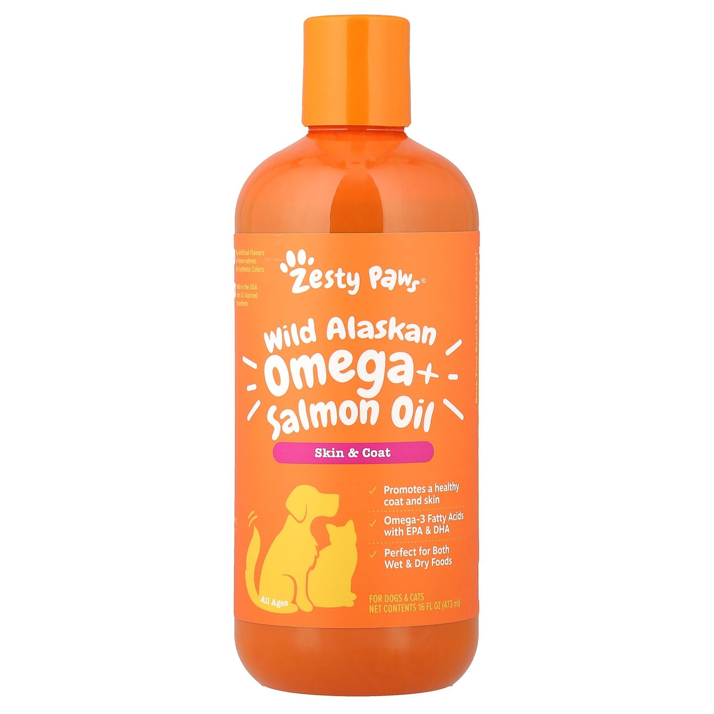 Zesty Paws, Wild Alaskan Omega + Salmon Oil, For Dogs & Cats, All Ages, 16 fl oz (473 ml)