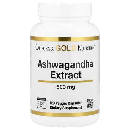 California Gold Nutrition, Ashwagandha, 500 mg, 120 Veggie Capsules