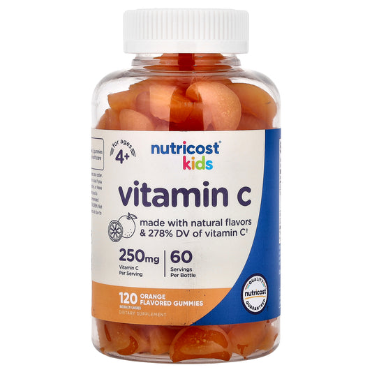 Nutricost, Kids, Vitamin C Gummies, Ages 4+, Orange, 120 Gummies