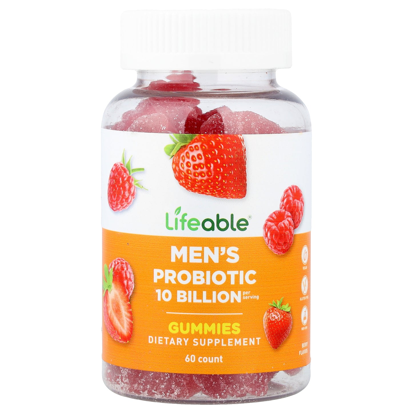 Lifeable, Men's Probiotic Gummies, Berry, 60 Gummies (5 Billion per Gummy)