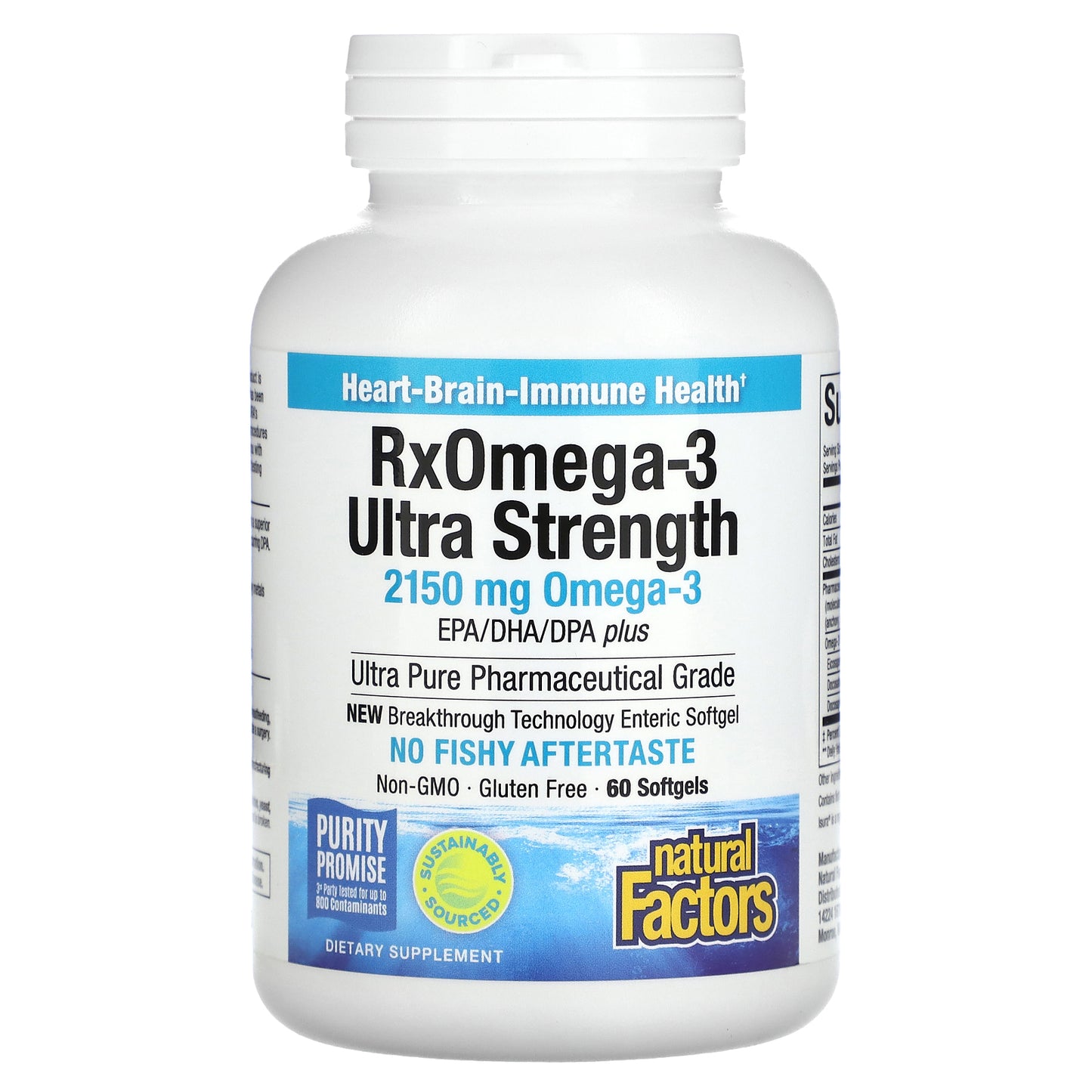 Natural Factors, RxOmega-3 Ultra Strength, 2,150 mg, 60 Softgels (1,075 mg per Softgel)