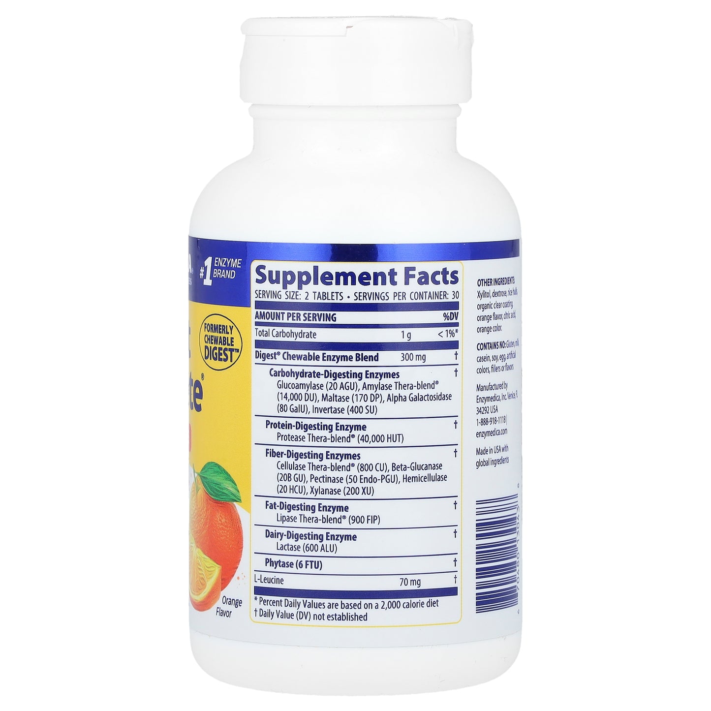 Enzymedica, Digest Complete Chewable, Orange, 60 Tablets