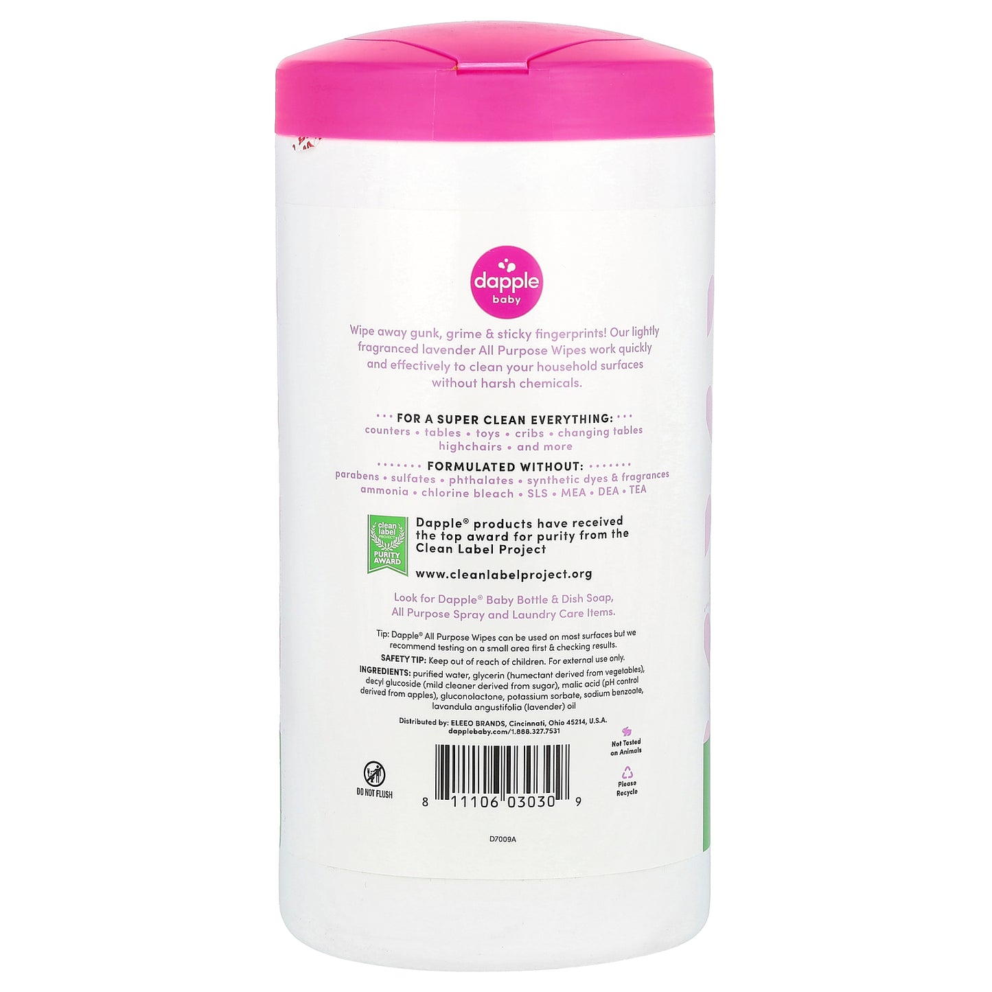 Dapple Baby, All Purpose Wipes, Lavender, 75 Wipes