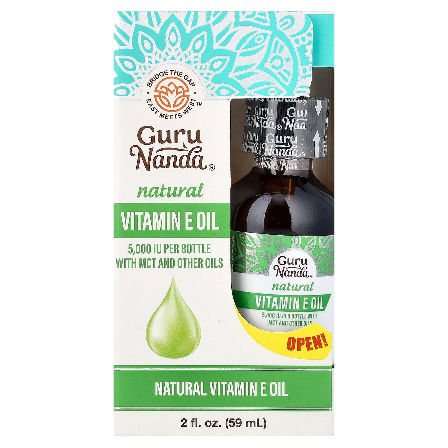 GuruNanda, Natural Vitamin E Oil, 2 fl oz (59 ml)