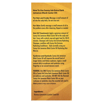 Sunny Isle, Extra Dark Jamaican Black Castor Oil, 4 fl oz (118.2 ml)