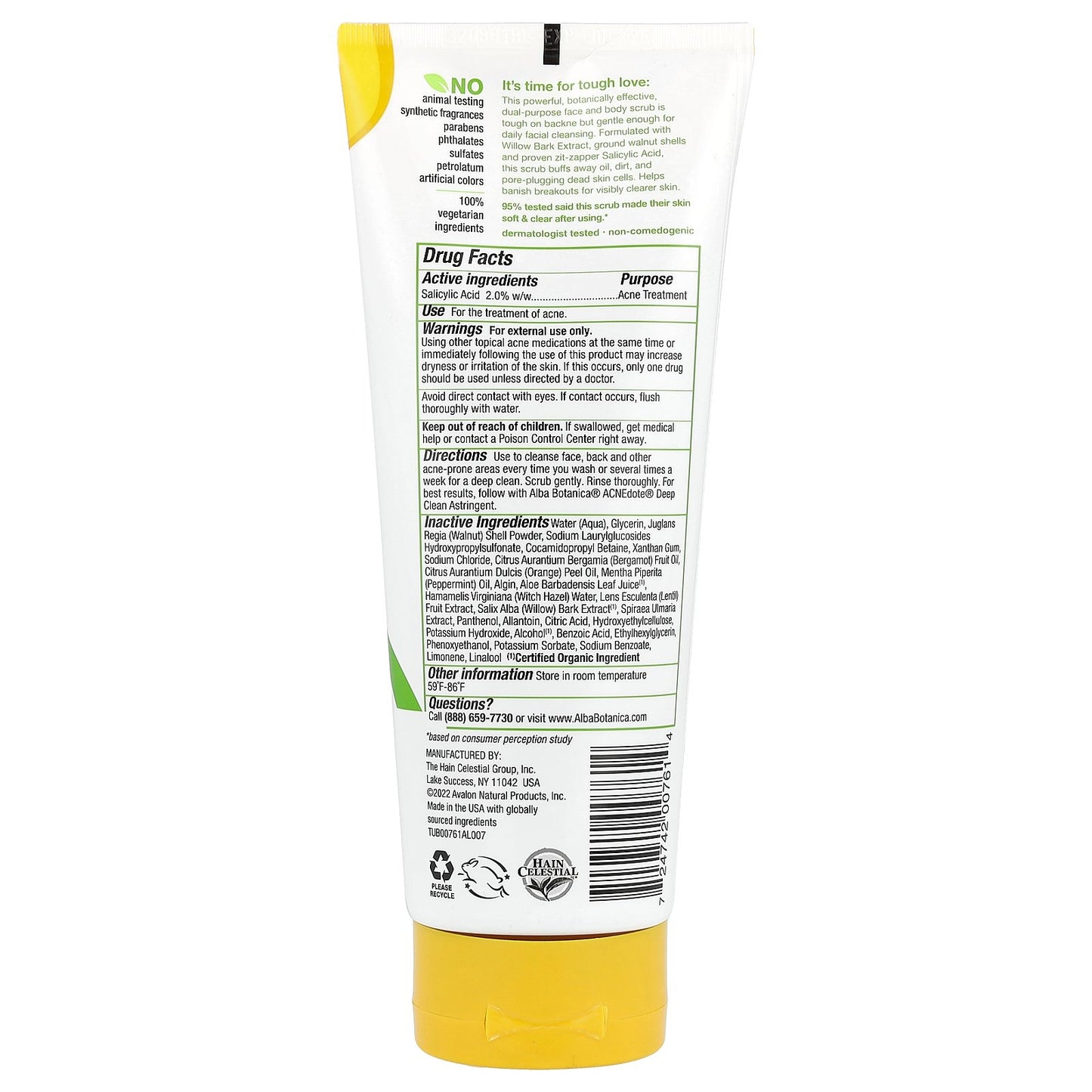 Alba Botanica, Acnedote®, Face & Body Scrub, Maximum Strength, 8 oz (227 g)