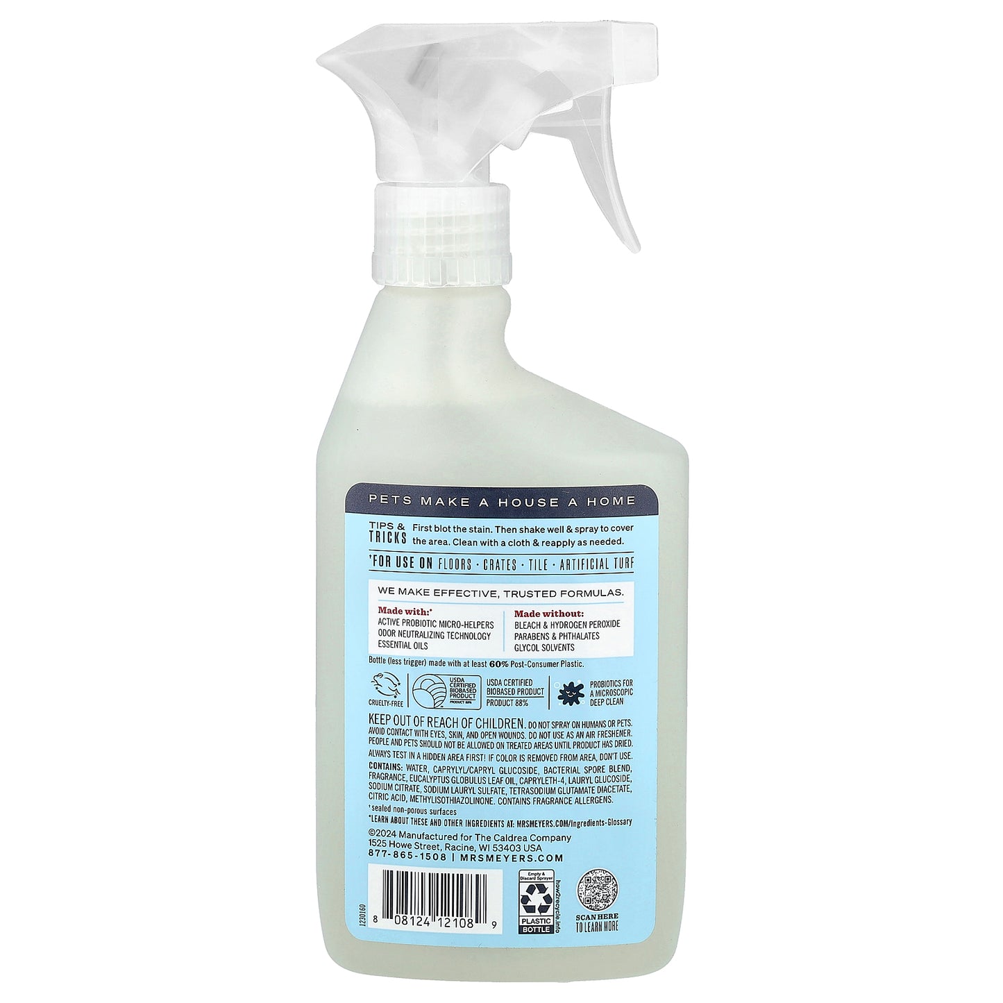 Mrs. Meyers Clean Day, Pet Multi-Surface Cleaner, Coconut Leaf, 16 fl oz (473 ml)