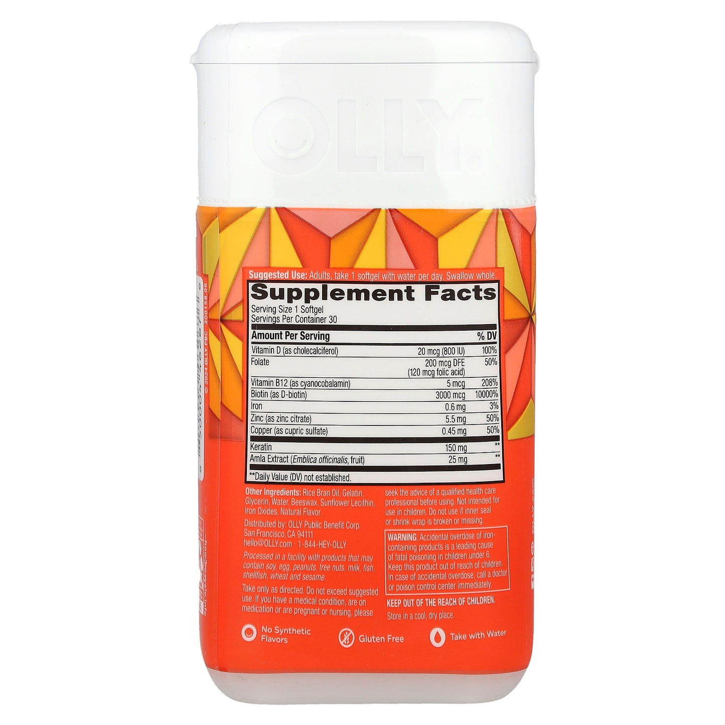 OLLY, Hair, Multi-Benefit Blend, 30 Softgels