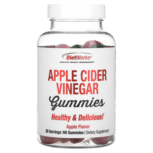 DietWorks, Apple Cider Vinegar Gummies, Apple Flavor, 60 Gummies