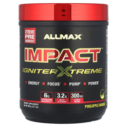 ALLMAX, IMPACT™ IGNITER XTREME, Pre-Workout, Pineapple Mango, 12.7 oz (360 g)