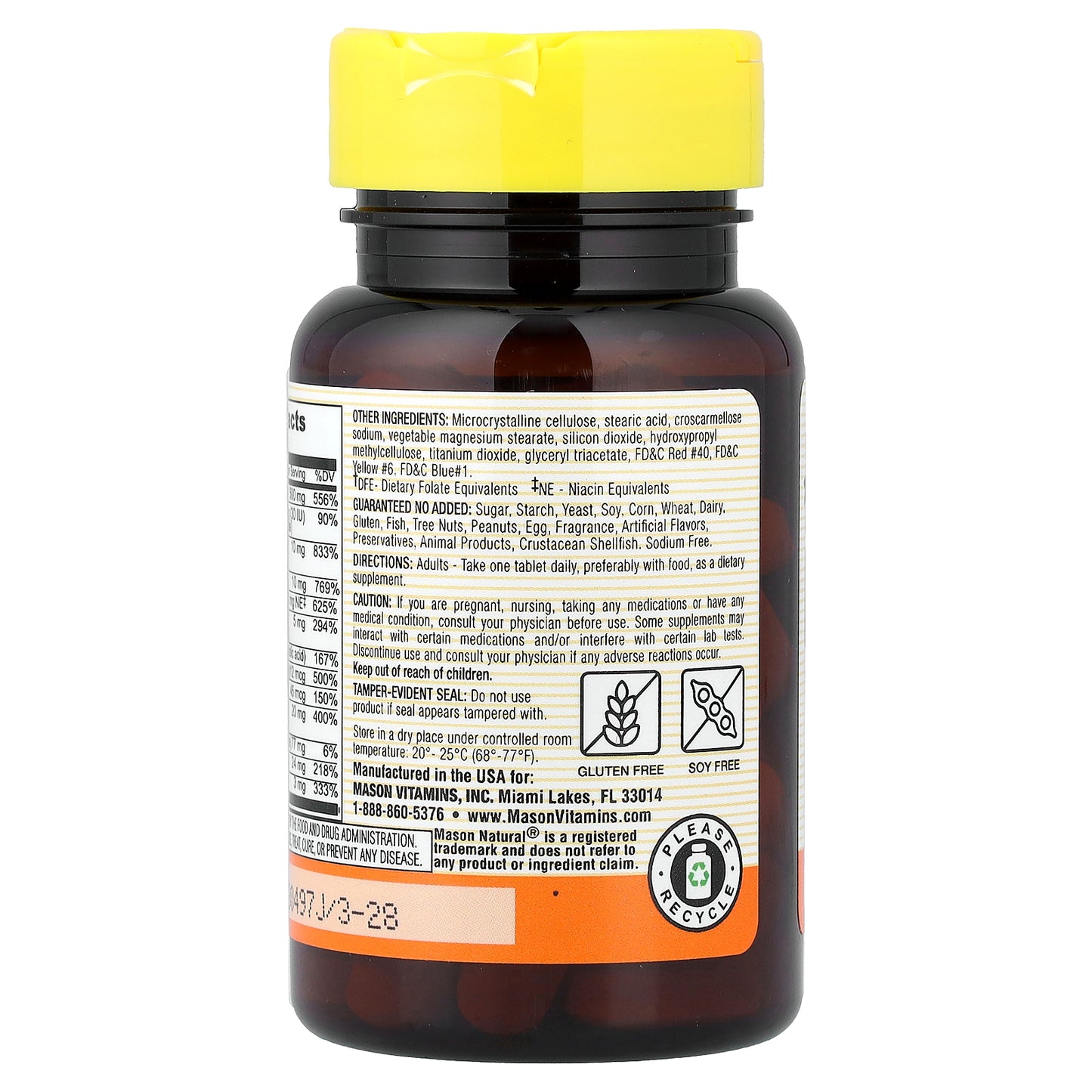 Mason Natural, Stress B-Complex with Antioxidants + Zinc, 60 Tablets