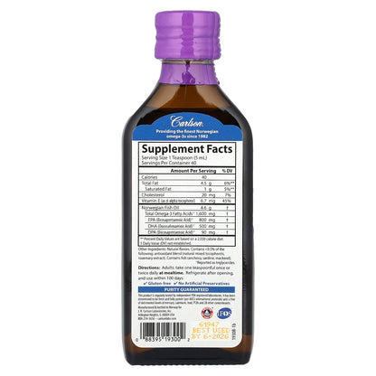 Carlson, Norwegian, The Very Finest Fish Oil, Natural Mixed Berry, 6.7 fl oz (200 ml)