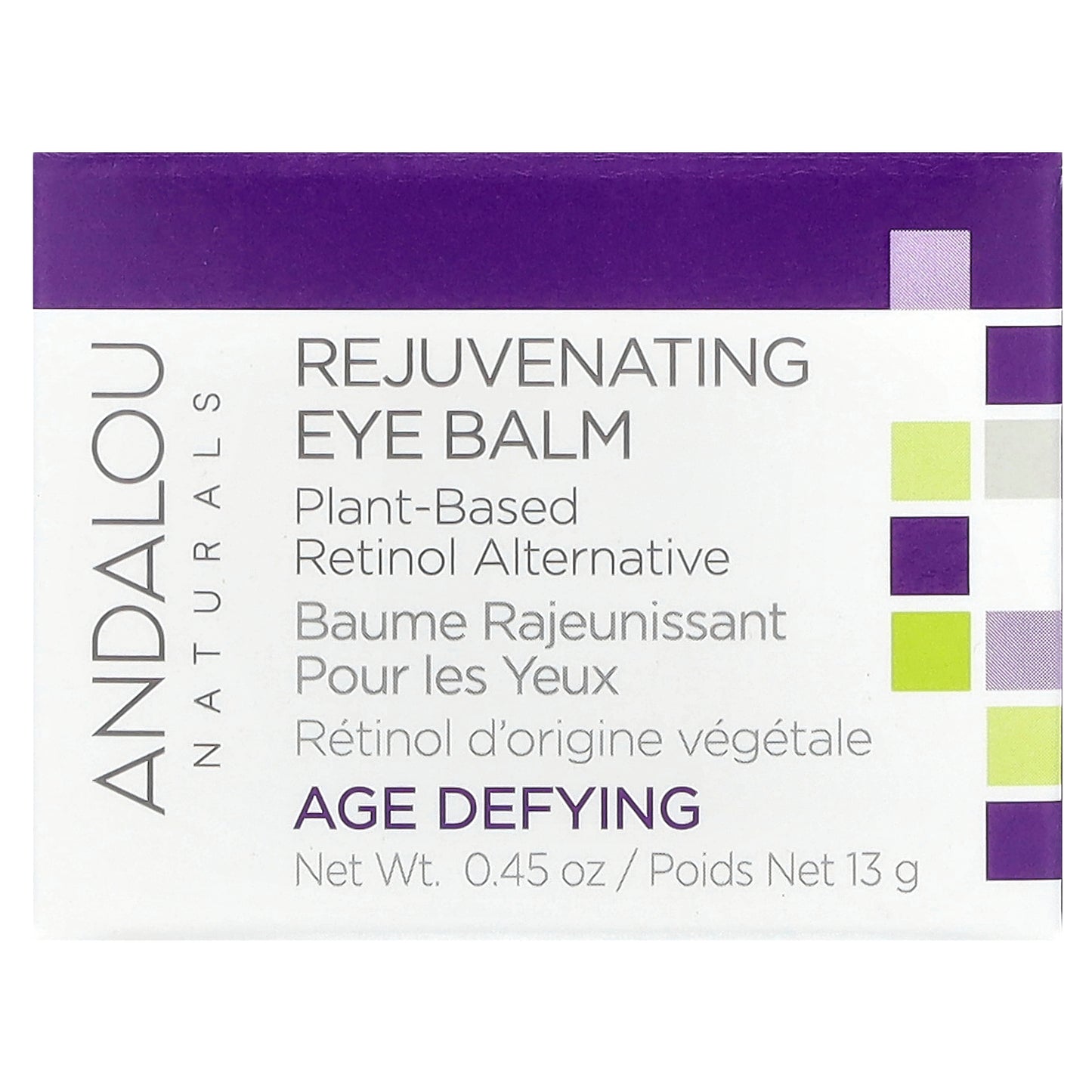 Andalou Naturals, Rejuvenating Eye Balm, Plant-Based Retinol Alternative, 0.45 oz (13 g)