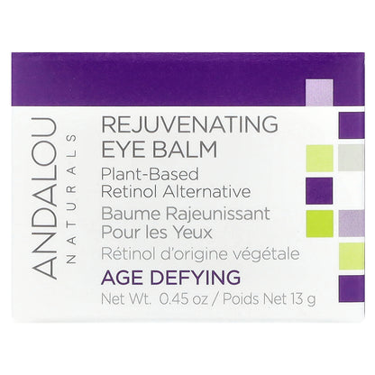 Andalou Naturals, Rejuvenating Eye Balm, Plant-Based Retinol Alternative, 0.45 oz (13 g)