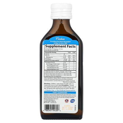 Carlson, Kid's, Norwegian, The Very Finest Fish Oil, Just Peachie, 800 mg, 6.7 fl oz (200 ml)