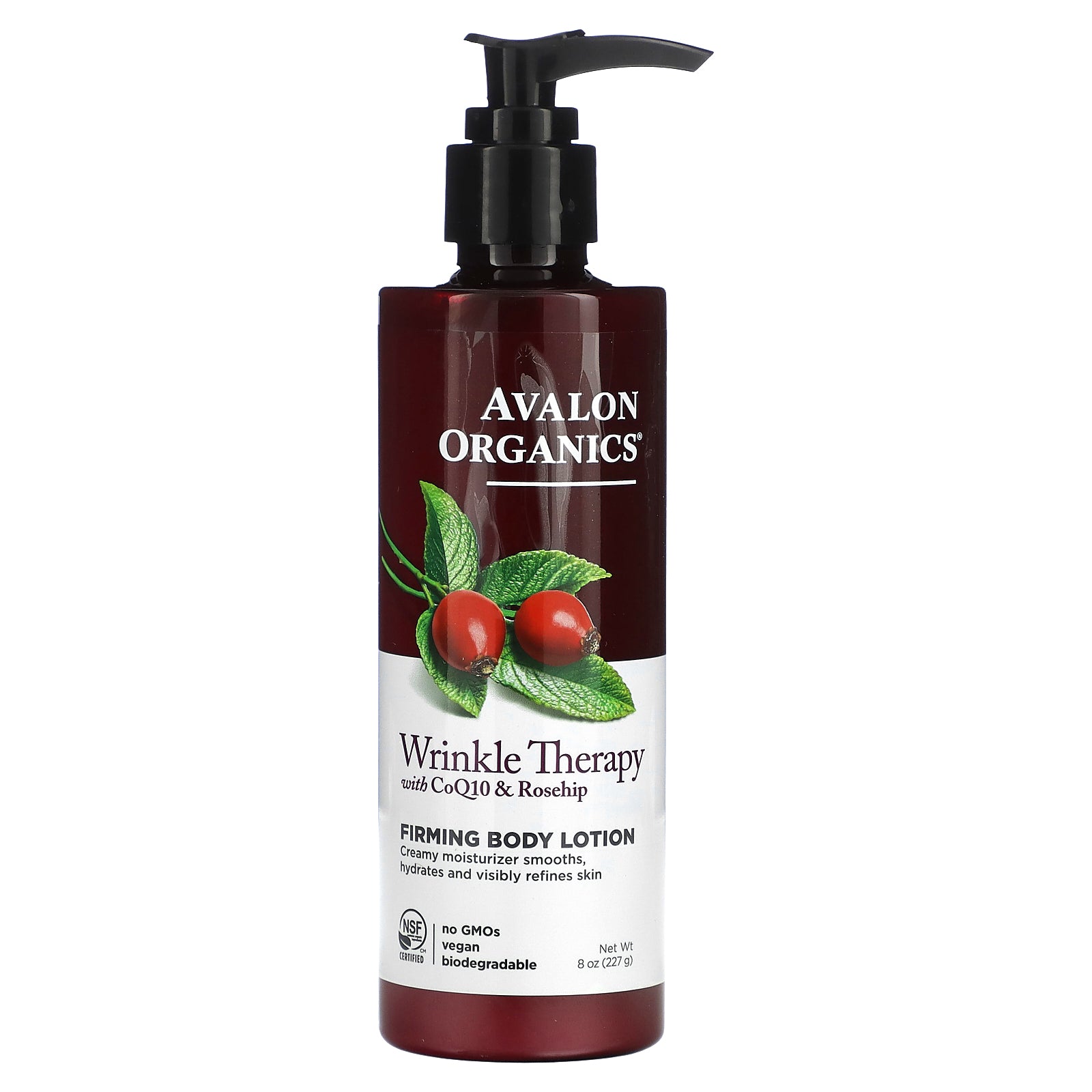 Avalon Organics, Wrinkle Therapy, With CoQ10 & Rosehip, Firming Body Lotion,  8 oz (227 g)