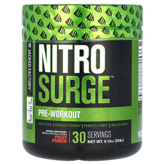 Jacked Factory, Nitro Surge, Pre-Workout, Fruit Punch, 9.1 oz (258 g)