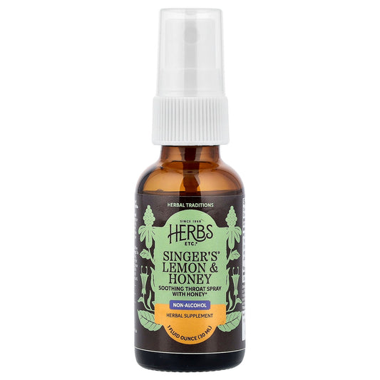 Herbs Etc., Singer's®, Non Alcohol, Lemon & Honey, 1 fl oz (30 ml)