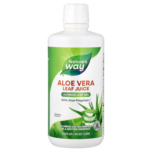Nature's Way, Aloe Vera Leaf Juiceand Inner Leaf Gel, with Aloe Polymax+™, Wild Berry, 33.8 fl oz (1 Liter)
