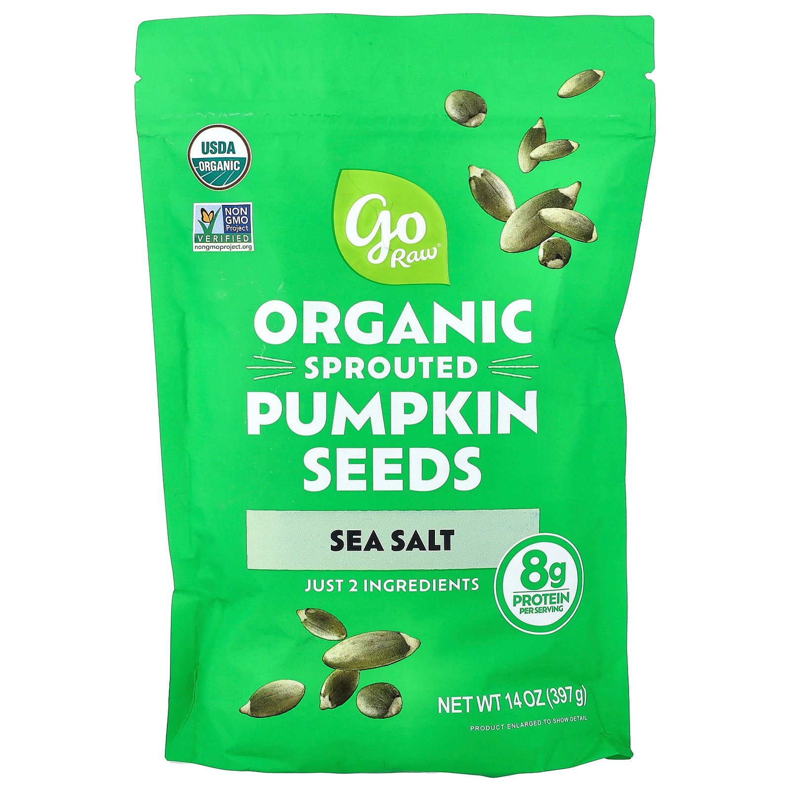 Go Raw, Organic Sprouted Pumpkin Seeds, Sea Salt, 14 oz (397 g)