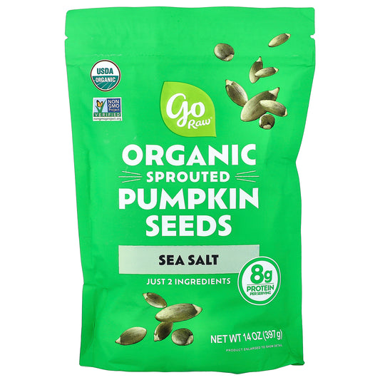 Go Raw, Organic Sprouted Pumpkin Seeds, Sea Salt, 14 oz (397 g)