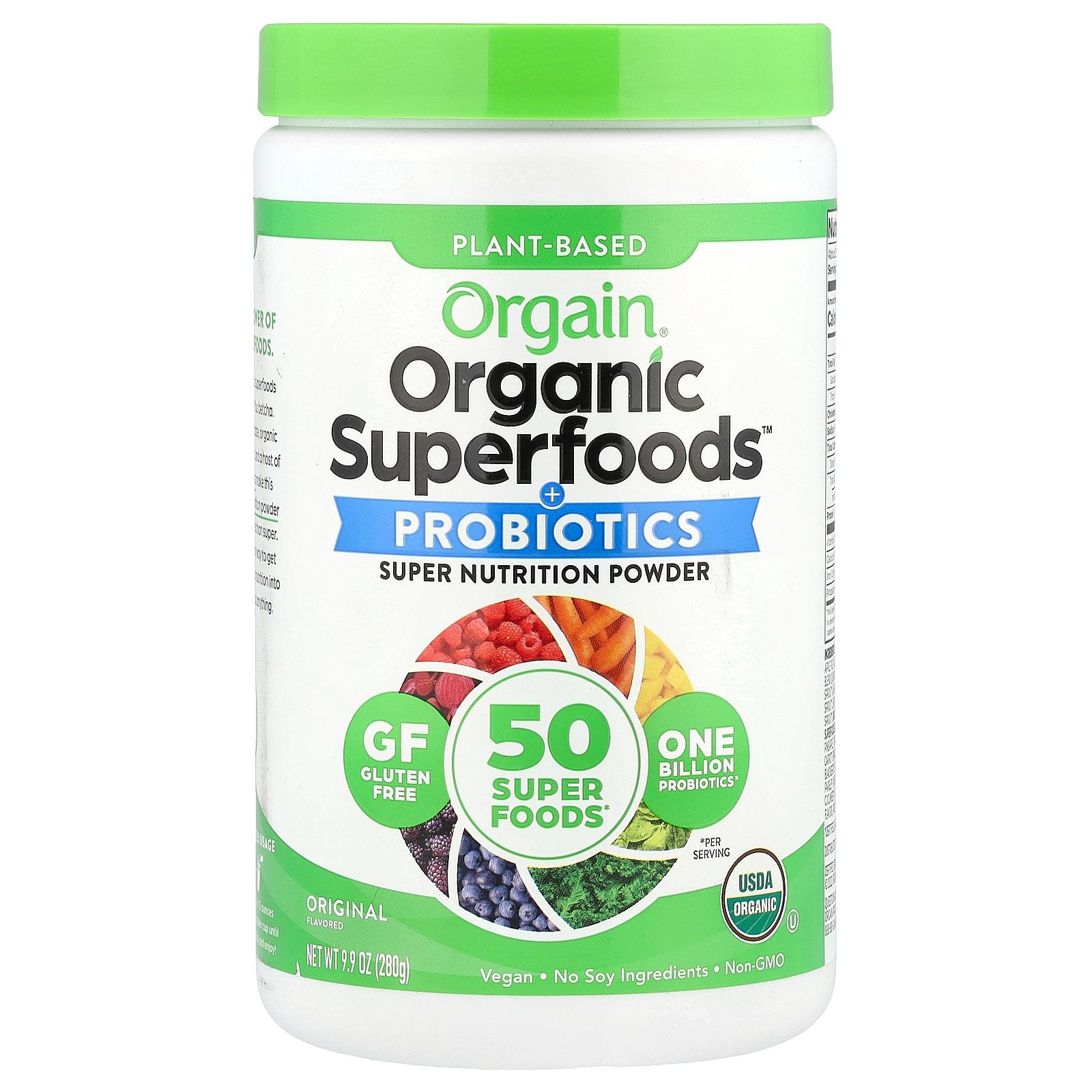 Orgain, Organic Superfoods™ + Probiotics, Original, 9.9 oz (280 g)