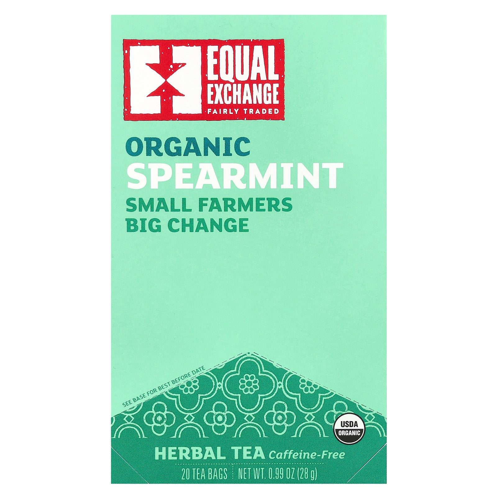 Equal Exchange, Organic Herbal Tea, Spearmint, Caffeine-Free, 20 Tea Bags, 0.99 oz (28 g)