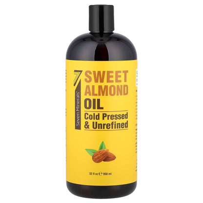 Seven Minerals, Sweet Almond Oil, Cold Pressed & Unrefined, Unscented, 32 fl oz (950 ml)