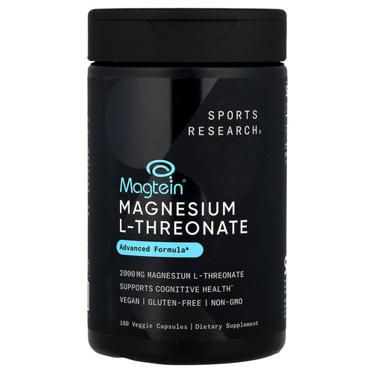 Sports Research, Magtein®, Magnesium L-Threonate, 180 Veggie Capsules (666 mg per Capsule)