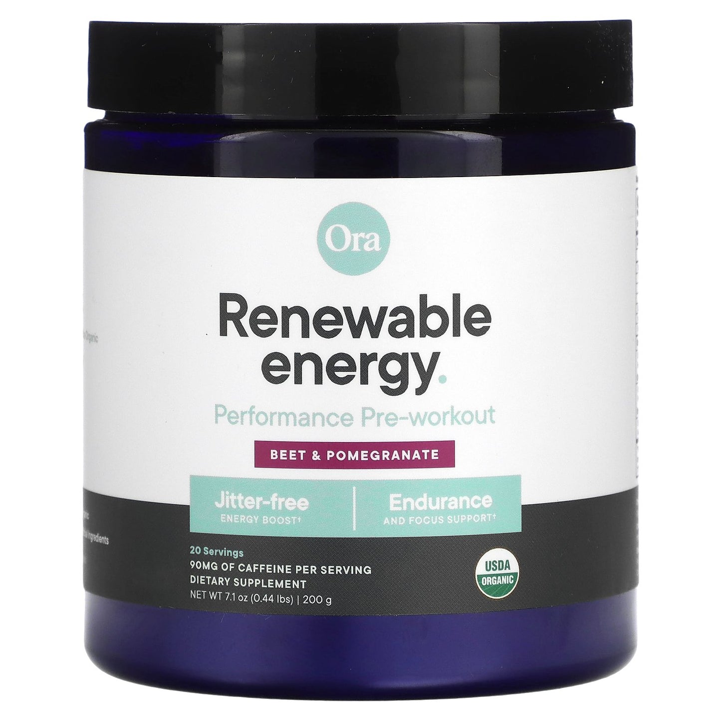 Ora, Renewable Energy, Performance Pre-Workout, Beet & Pomegranate, 0.44 lb (200 g)