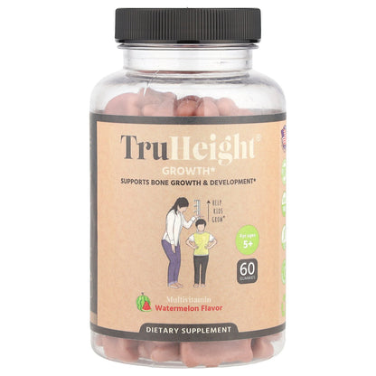 TruHeight, Growth Gummies, Multivitamin, For Ages 5+, Watermelon, 60 Gummies