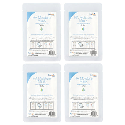 Hyalogic, HA Moisture Beauty Mask with Hyaluronic Acid & Aloe, Fragrance Free, 4 Masks, 0.8 oz Each