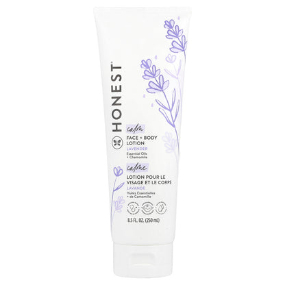 The Honest Company, Calm, Face + Body Lotion, Lavender, 8.5 fl oz (250 ml)