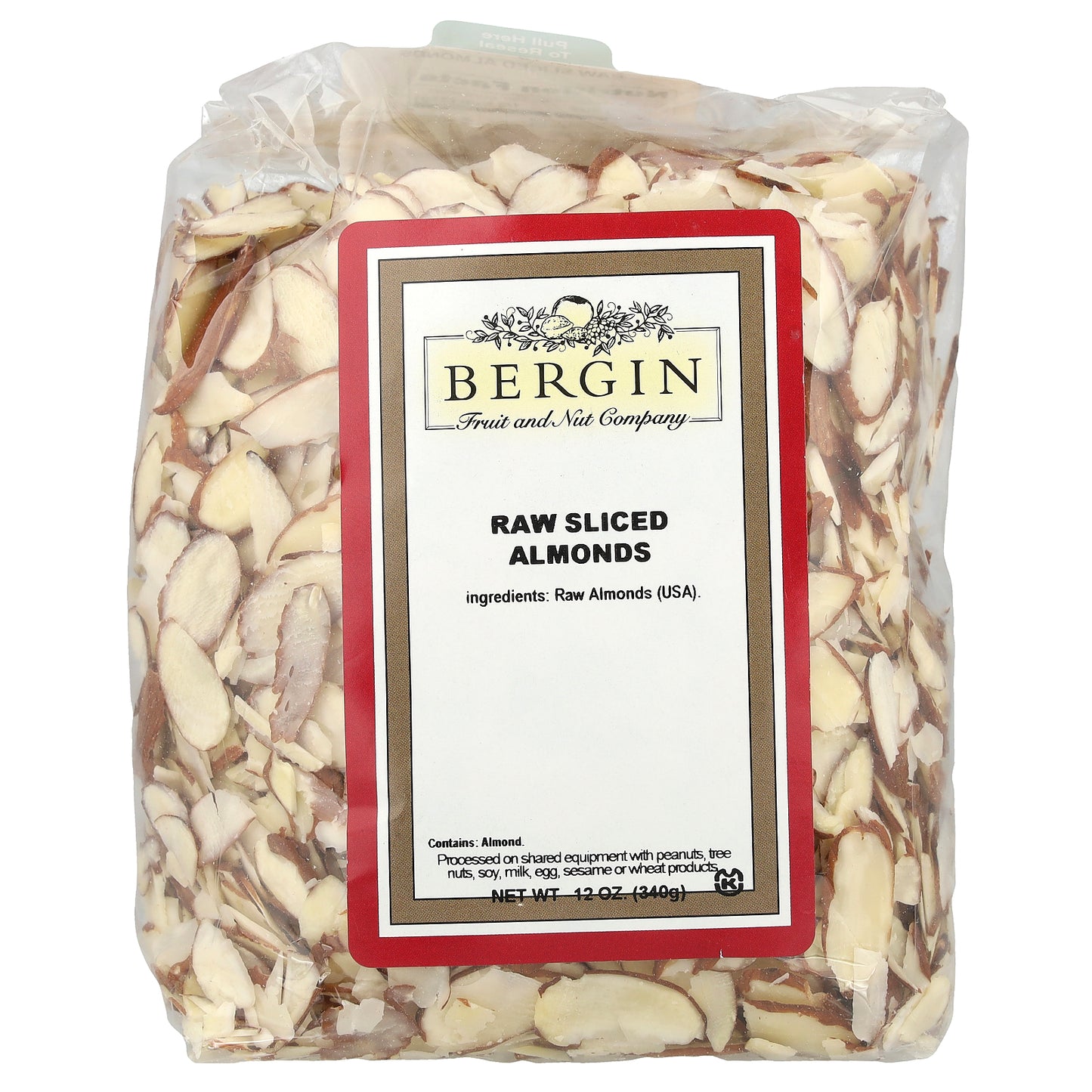 Bergin Fruit and Nut Company, Raw Sliced Almonds, 12 oz (340 g)