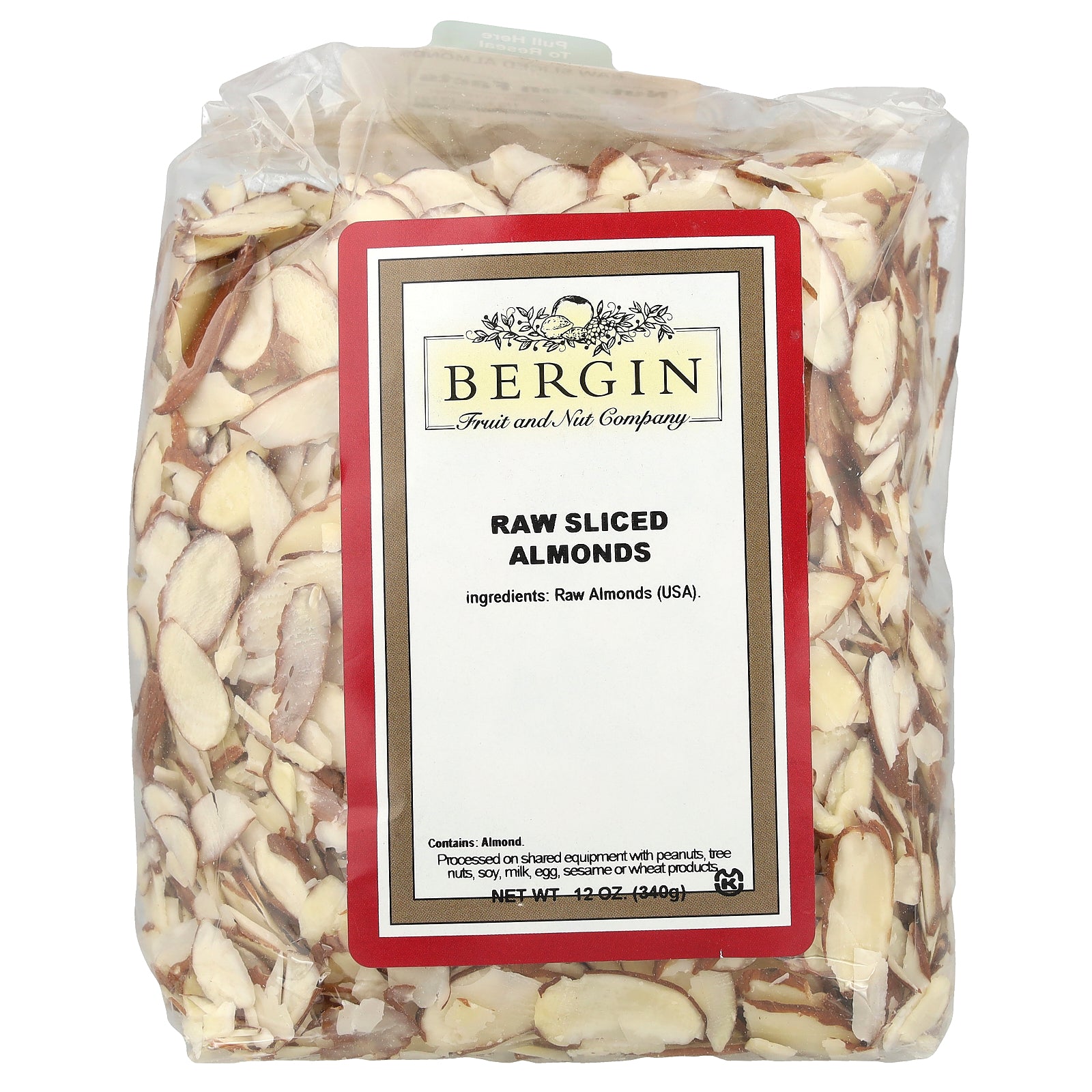 Bergin Fruit and Nut Company, Raw Sliced Almonds, 12 oz (340 g)