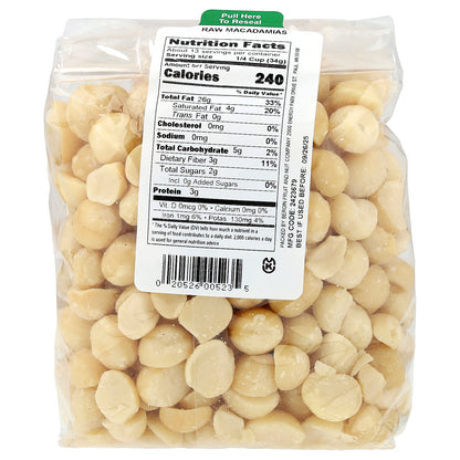 Bergin Fruit and Nut Company, Raw Macadamias, 16 oz (454 g)