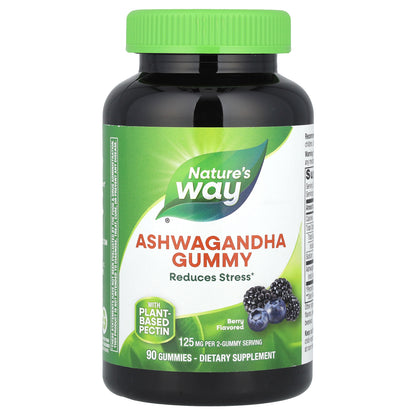 Nature's Way, Ashwagandha Gummy, Berry, 90 Gummies (62.5 mg per Gummy)