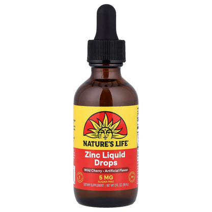 Nature's Life, Zinc Liquid Drops, Wild Cherry, 2 fl oz (59 ml)