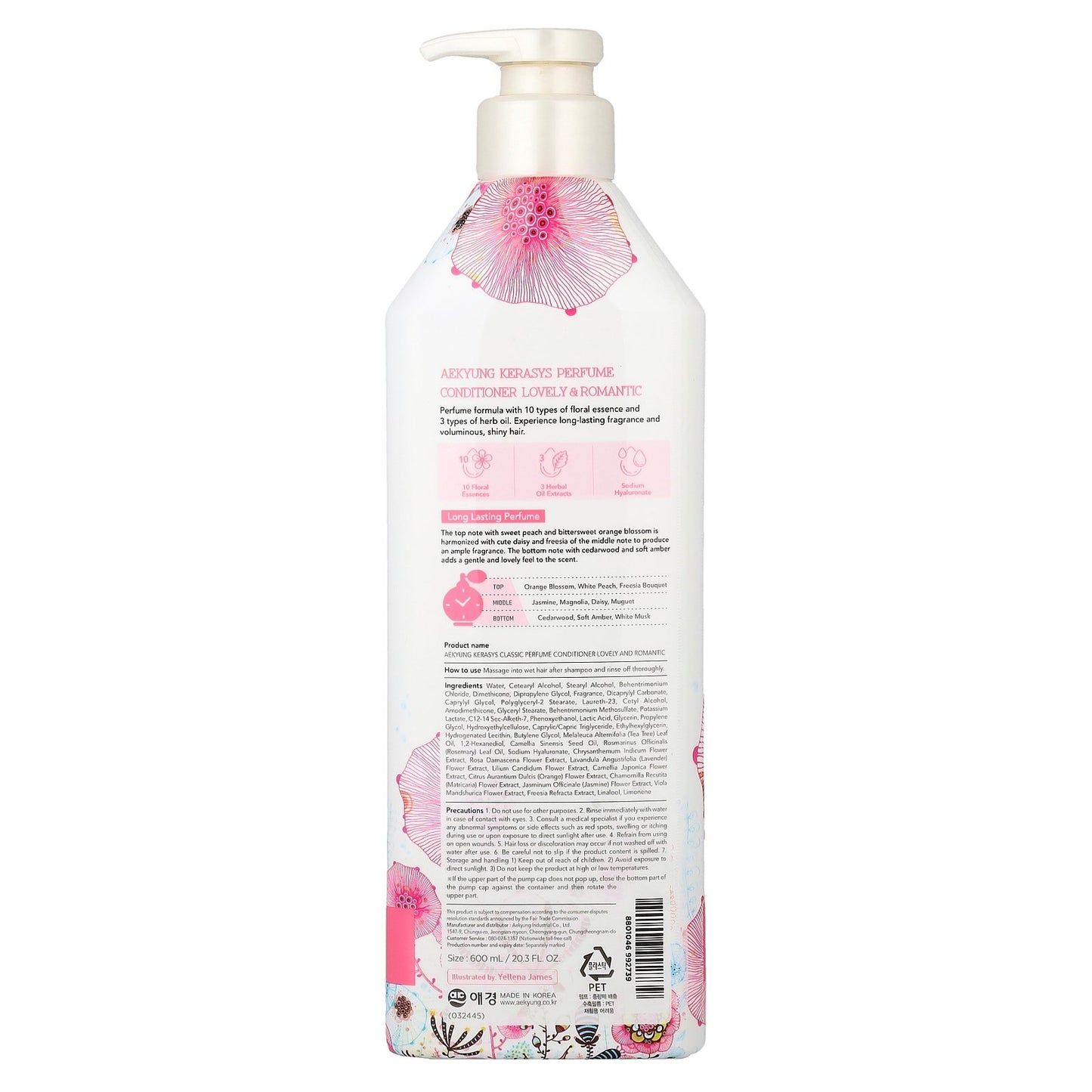 Kerasys, Perfume Conditioner, Lovely Romantic, 20.3 fl (600 ml)