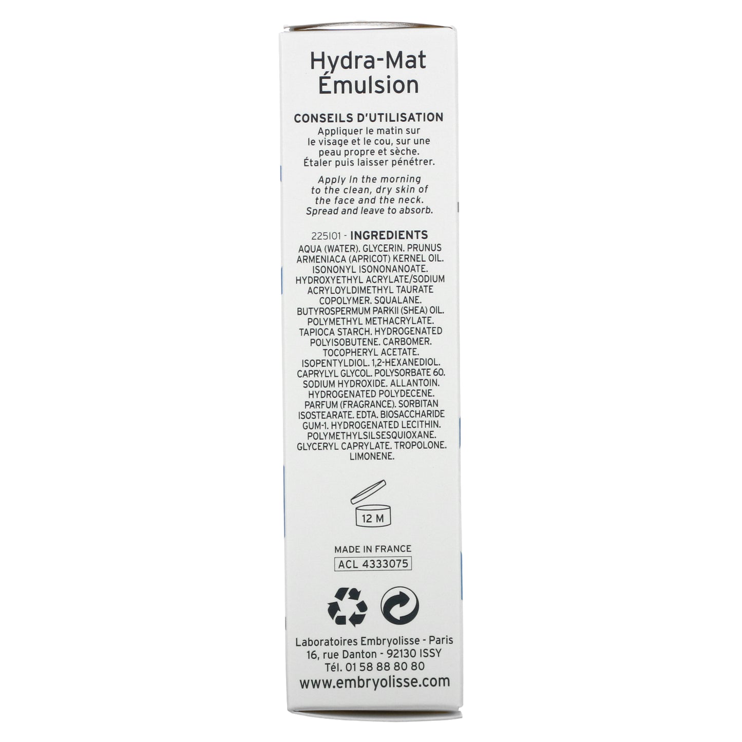 Embryolisse, Hydra-Mat Emulsion, Rebalancing Care, 1.35 fl oz (40 ml)