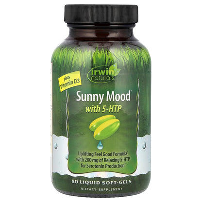 Irwin Naturals, Sunny Mood® with 5-HTP, Plus Vitamin D3, 80 Liquid Soft-Gels