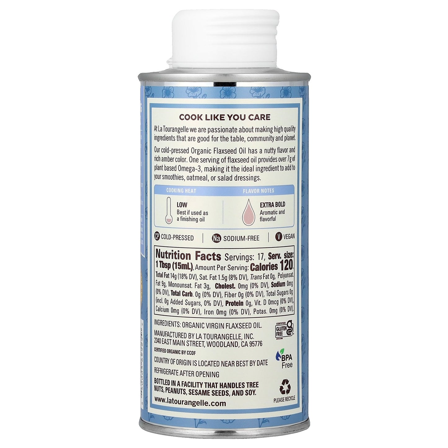 La Tourangelle, Organic Flaxseed Oil, 8.45 fl oz (250 ml)