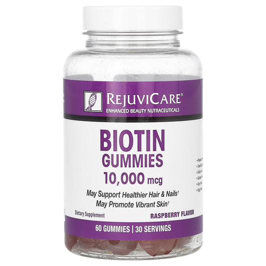 Rejuvicare, Biotin Gummies, Raspberry, 60 Gummies (5,000 mcg per Gummy)