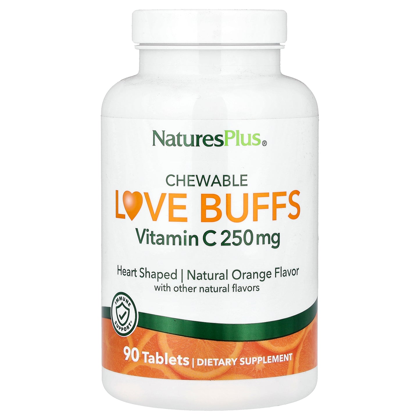 NaturesPlus, Chewable Love Buffs, Vitamin C, Natural Orange, 90 Tablets