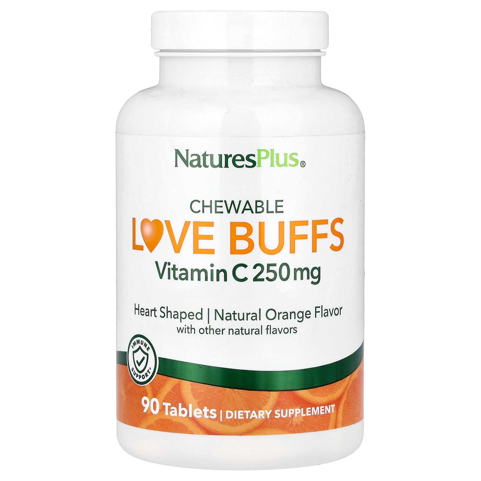 NaturesPlus, Chewable Love Buffs, Vitamin C, Natural Orange, 90 Tablets