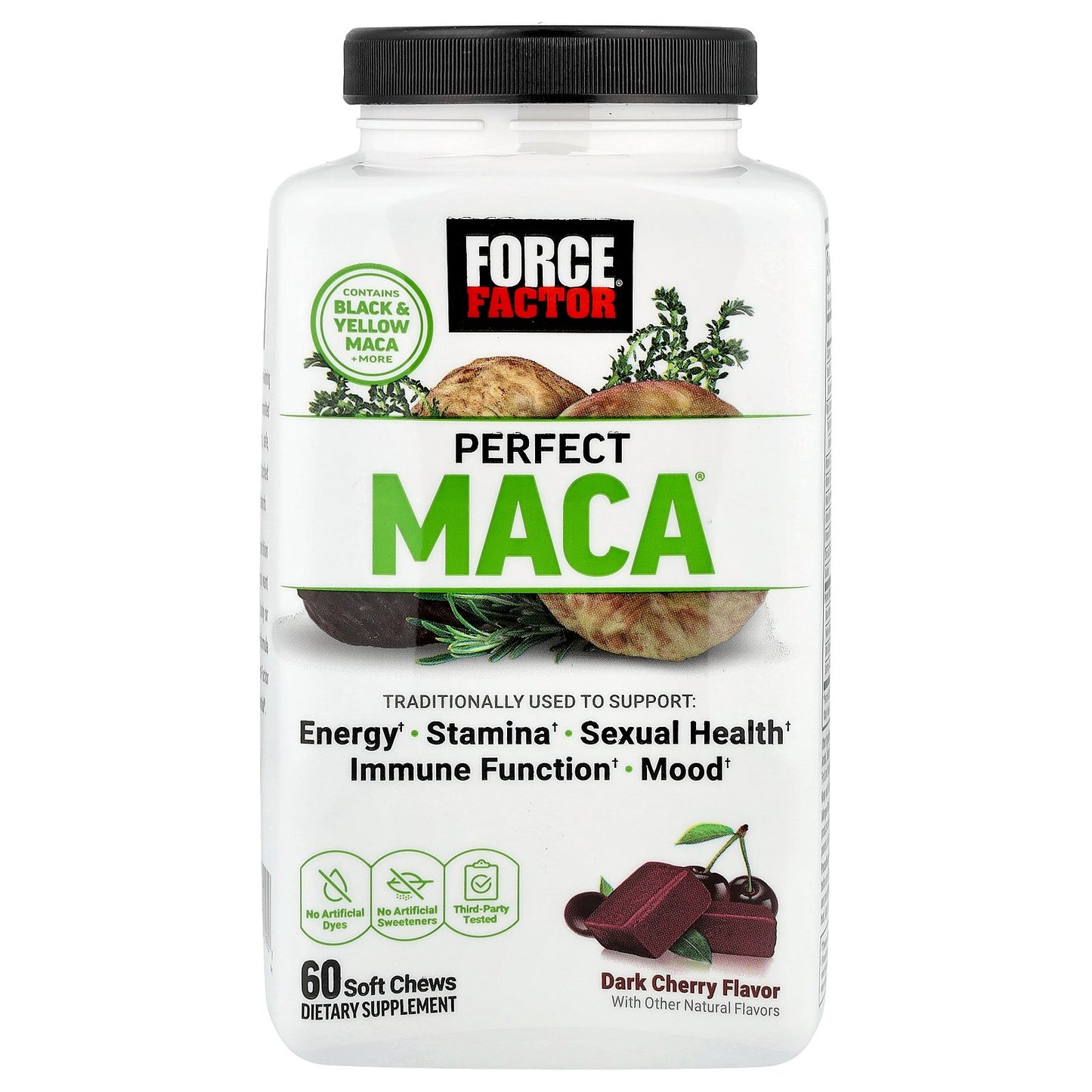Force Factor, Perfect Maca®, Dark Cherry, 60 Soft Chews